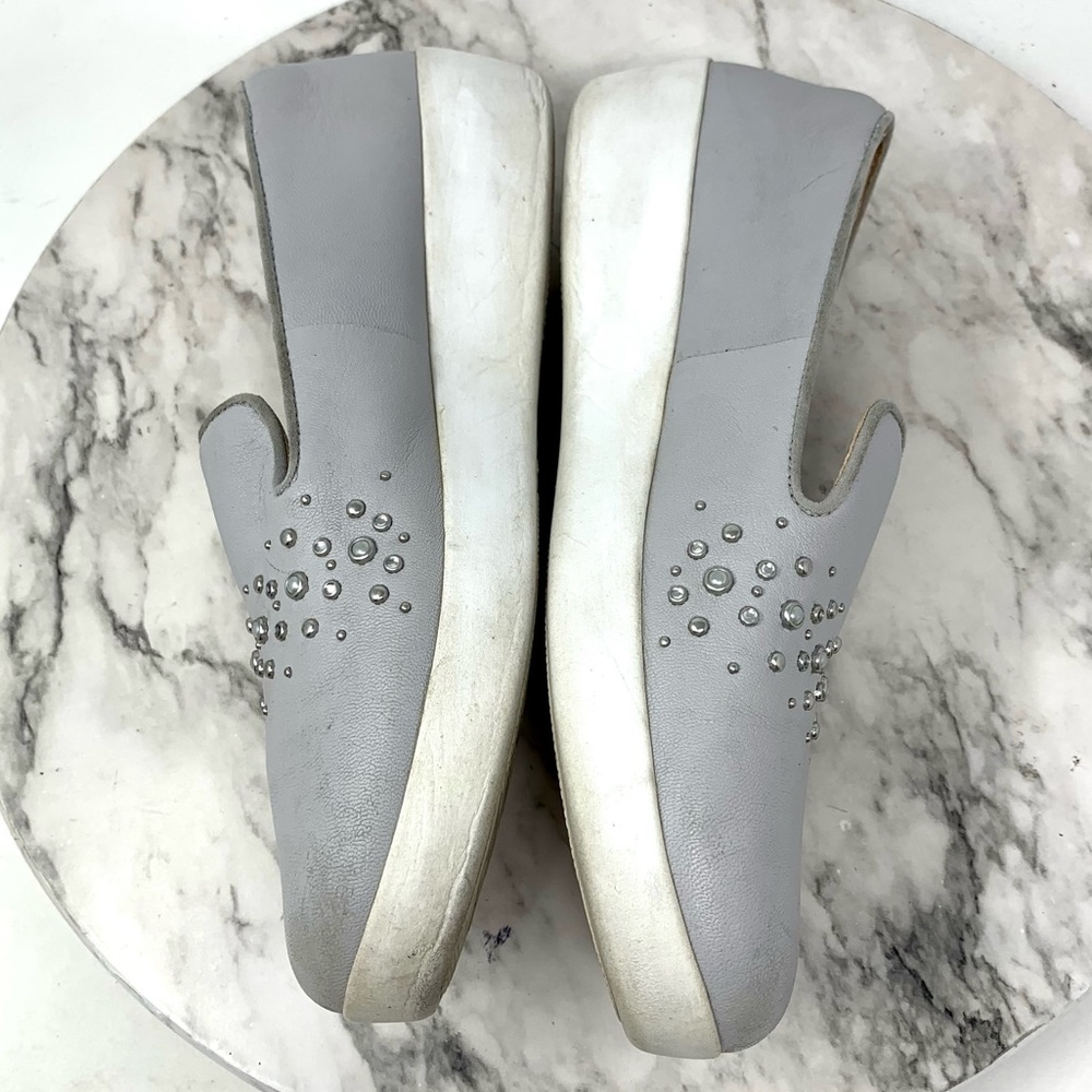 FitFlop Audrey Pearl Stud Gray Comfort Casual Loafer 8.5 Classic Comfy Neutral - Picture 7 of 16